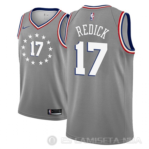 Camiseta J.j. Redick #17 Philadelphia 76ers Ciudad 2018-19 Gris - Haga un click en la imagen para cerrar